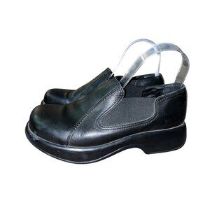 Dansko Jocelyn Womens 38 US 8 Black Leather Slip-On Chunky Platform 90s Y2K